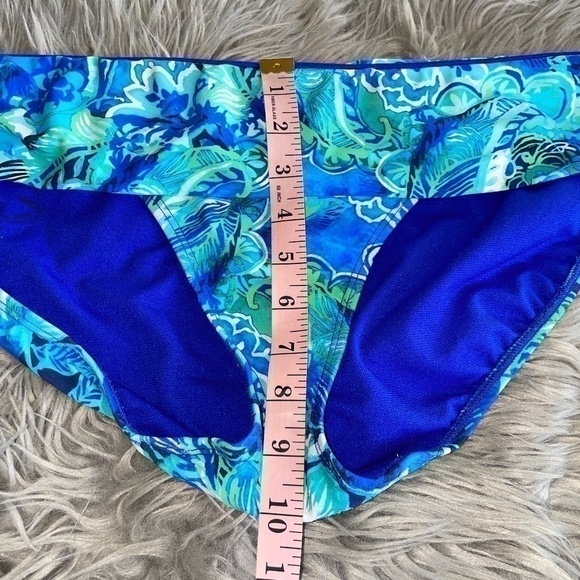 EUC Lauren Ralph Lauren Exotic Paisley Solids Hipster Swim Bottom Size 14 - Picture 6 of 9